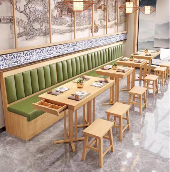 中式餐廳面館沙發(fā)桌椅